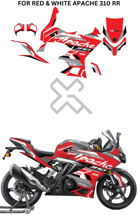 Race Edition Full Body Sticker Compatible with Apache 310 RR | Printed In Premium Matte Vinyl With FPF(Fade Protection Film), Water Proof, Precut Sticker, Pack Of 1 Compatible with Both Side